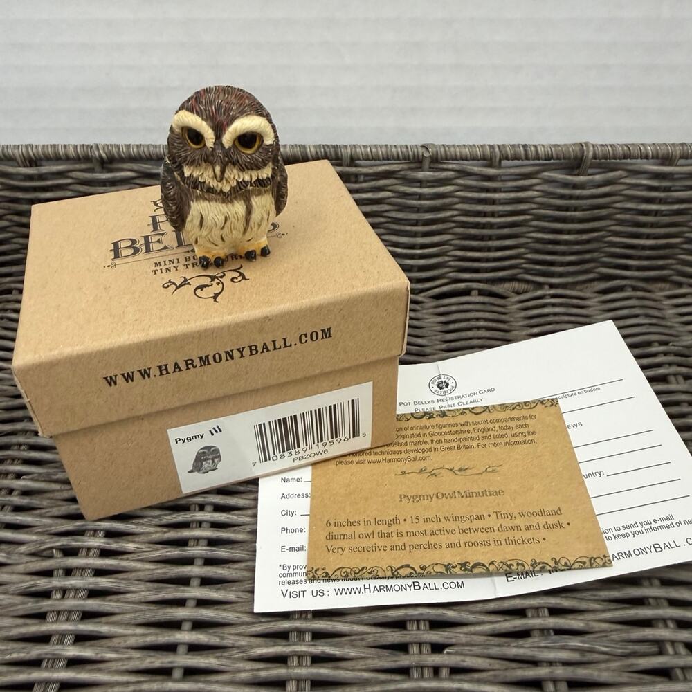 Harmony Ball Kingdom Pot Bellys - Belly "Pygmy" Owl - #PBZOW6 Preowned